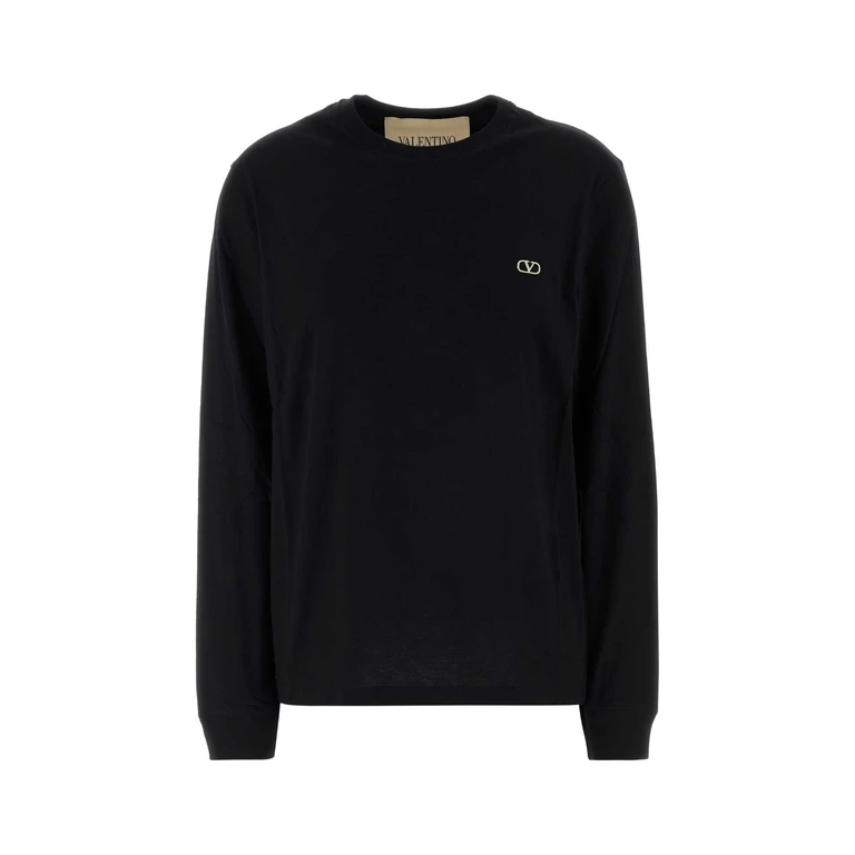 Valentino Garavani Black Cotton T-Shirt Nero - Women
