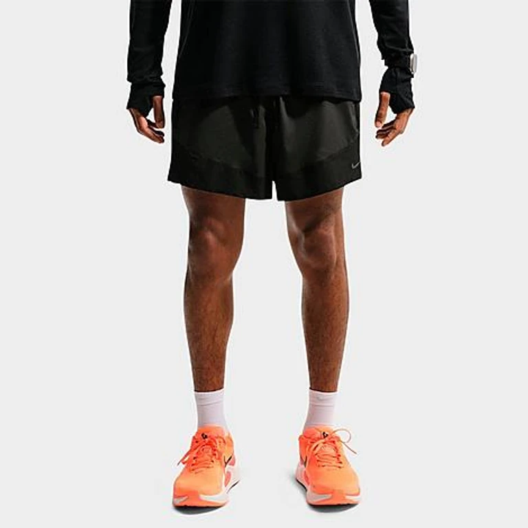 Nike Men's Stride Plus Dri-FIT 5" Brief-Lined Running Shorts in Off Noir/Black Size: XS