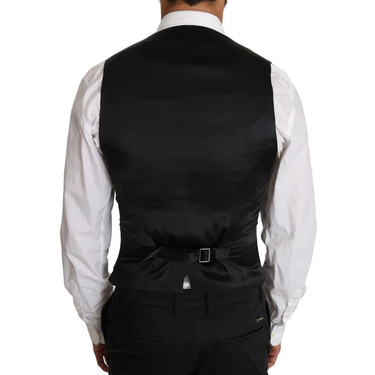 Gray Wool Double Breasted Waistcoat Vest Virgin Clothing - Men