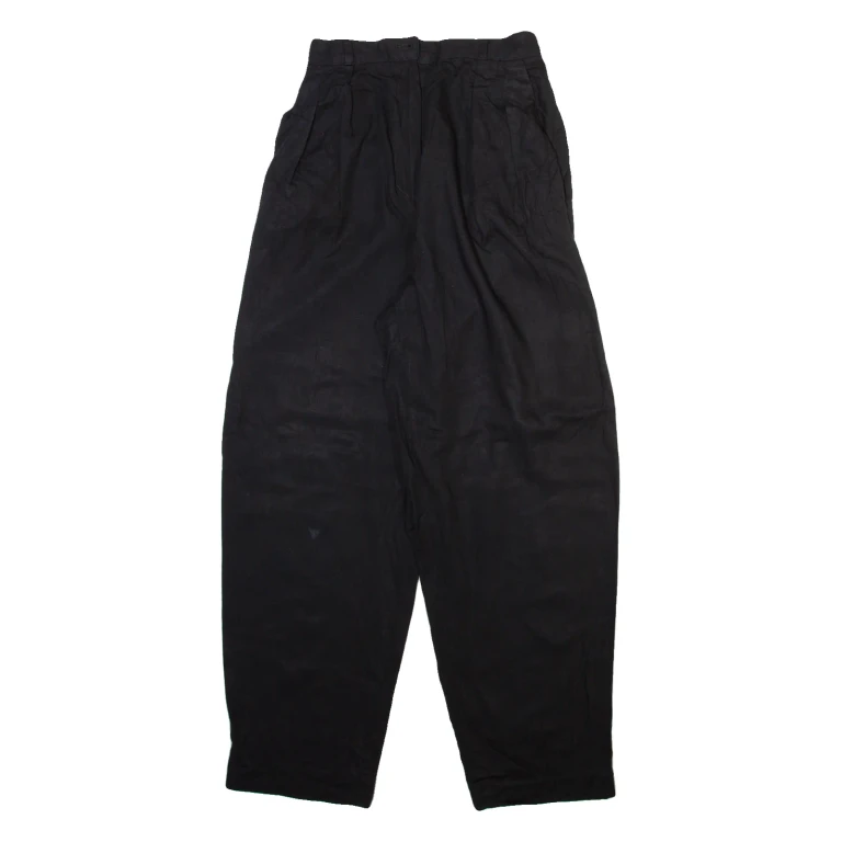 WILLIS SMITH Womens Trousers Black Relaxed Tapered Wool W22 L27