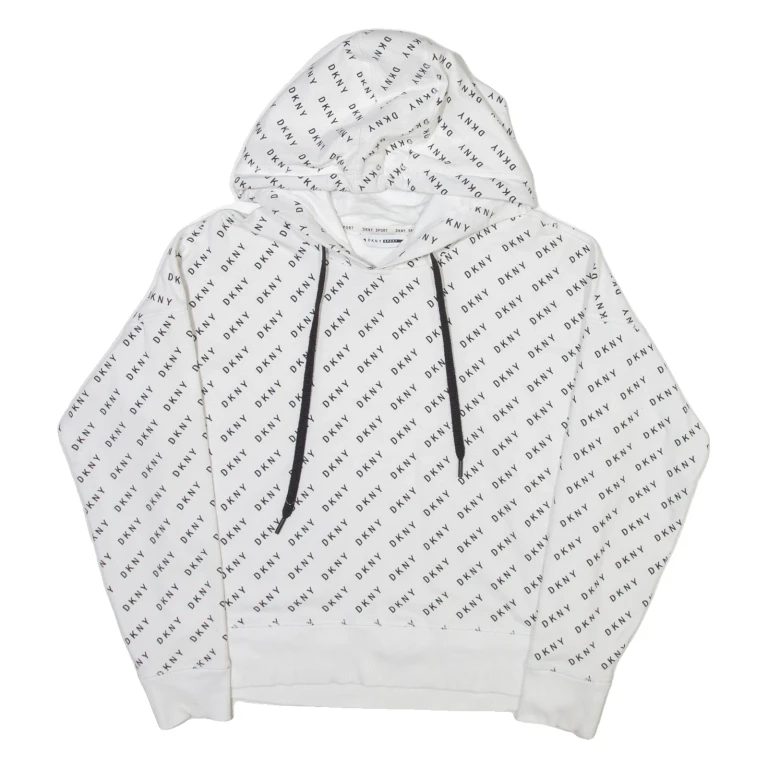 DKNY Womens White Hoodie S