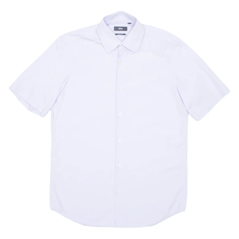 BOSS Mens Plain Shirt Purple M