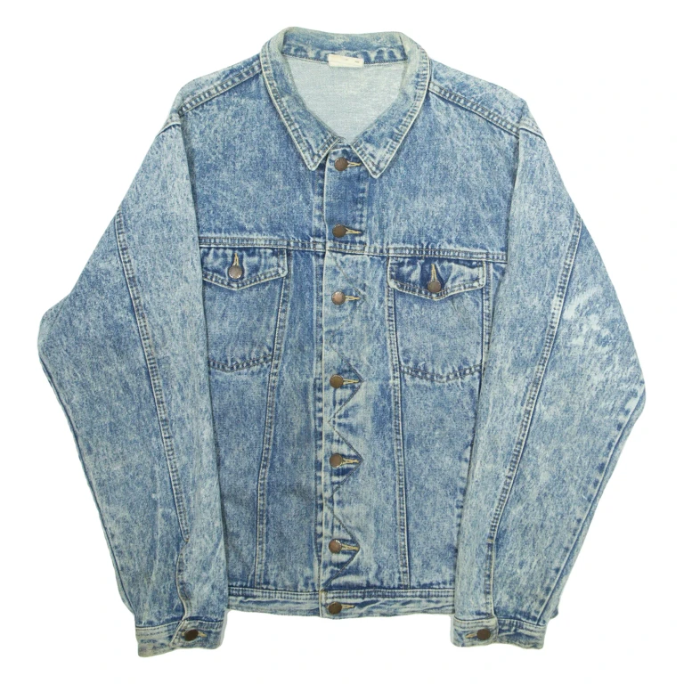 MADE IN THE SHADE Mens Denim Jacket Blue USA L