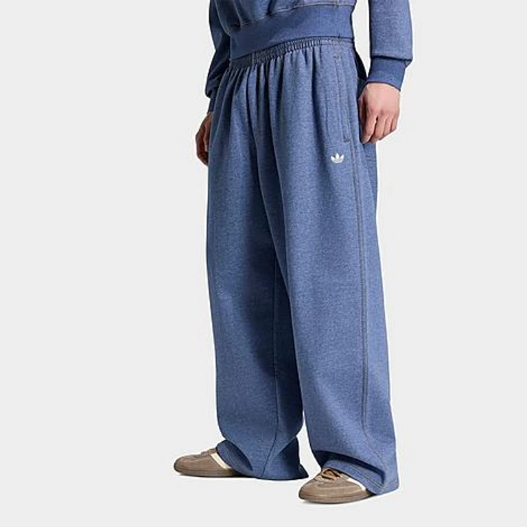 adidas Men's Originals Trefoil Essentials Melange Baggy Sweatpants in Crew Blue Melange Size: XS