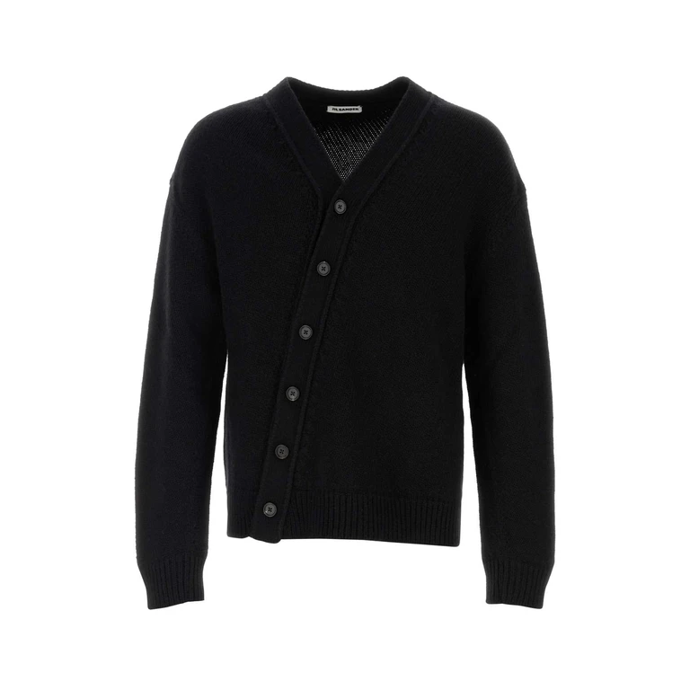 Jil Sander Black Wool Blend Cardigan 001 Exterior: Cashmere Maglieria - Men