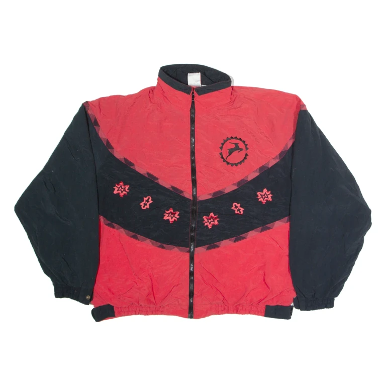 WHITE STAG Mens Track Jacket Red Nylon Colourblock XL