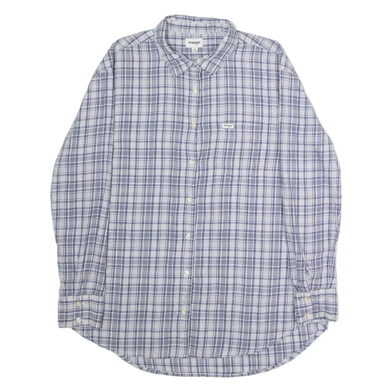 WRANGLER Womens Shirt Blue Check Long Sleeve S