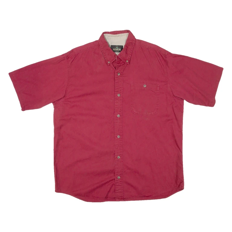 REDHEAD Mens Plain Shirt Red L