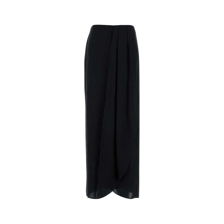 Maison Margiela Black Satin Skirt Exterior: Acetate Silk Gonne - Women