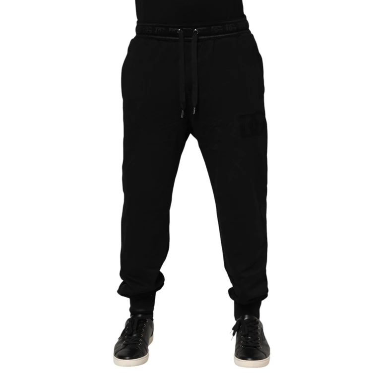 Dolce & Gabbana Black Cotton Drawstring Jogger Pants - Men