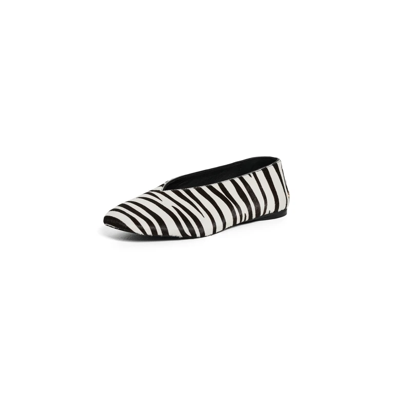 Ana Flats Calf Hair Zebra Flats Zebra 38