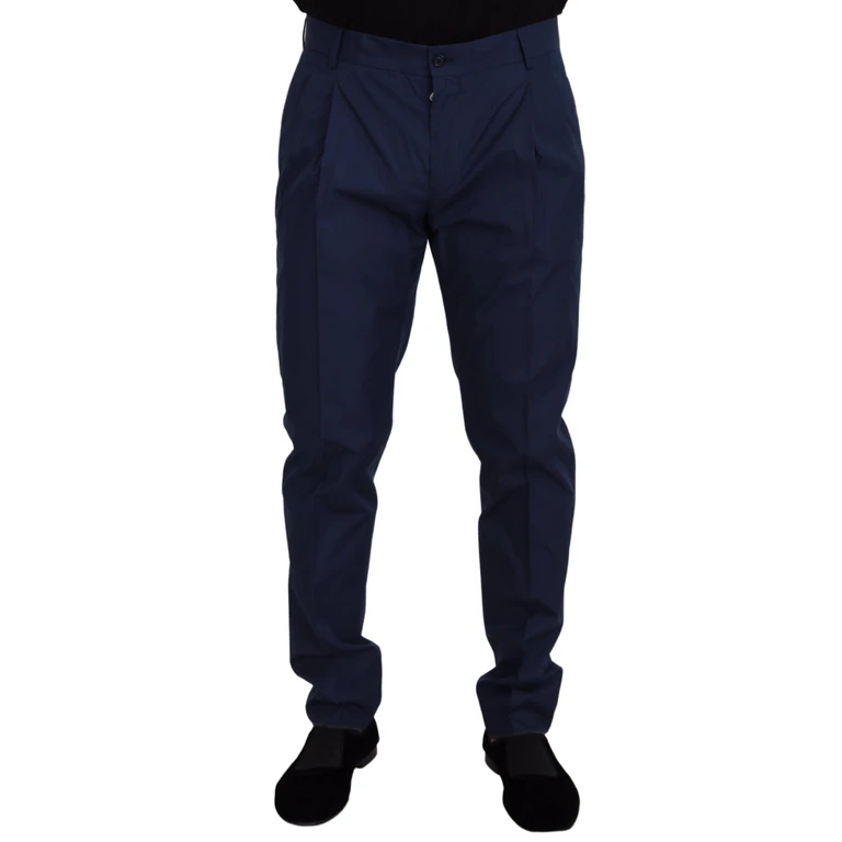 Dolce & Gabbana Blue Cotton Dress Pants - Men
