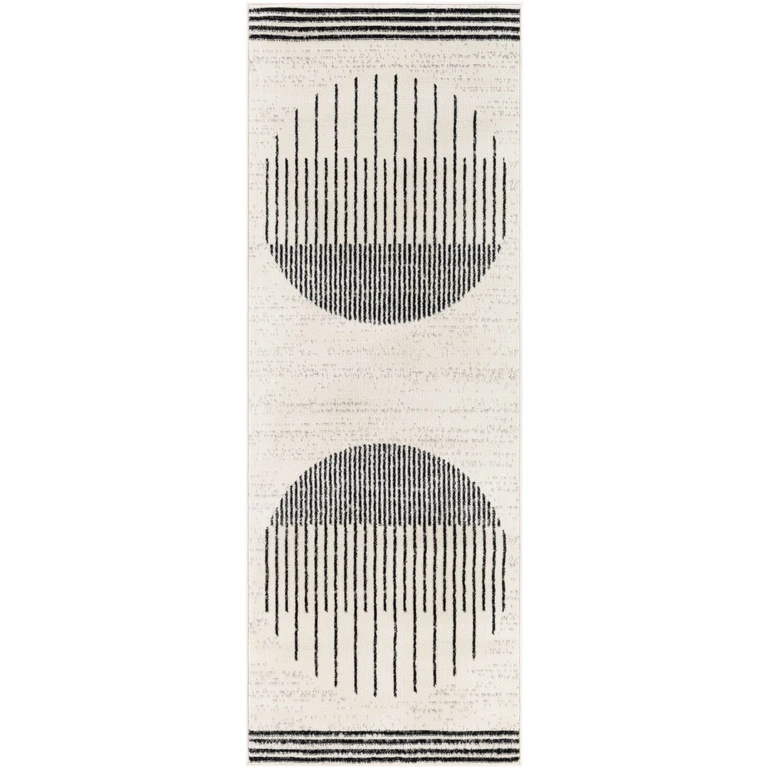 Angus Black & White Geometric Area Rug