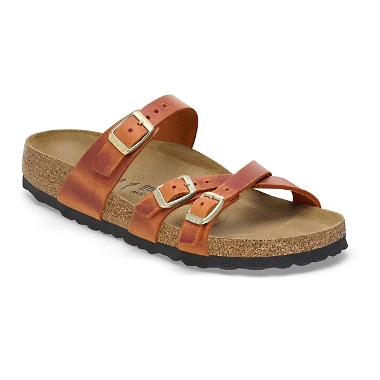 Madrid Big Buckle Nubuck Leather Sandals Narrow