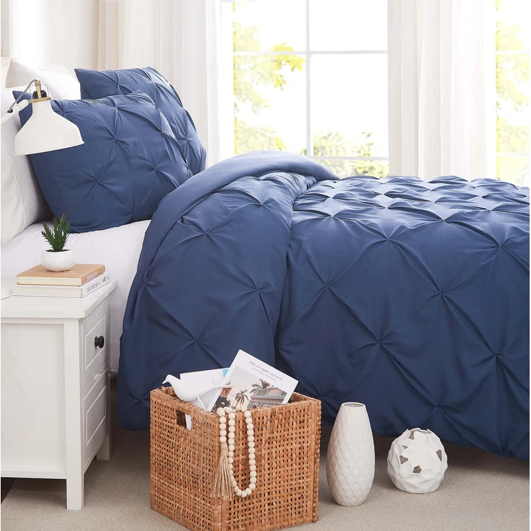Pintuck Pinch Pleated Duvet Cover Set