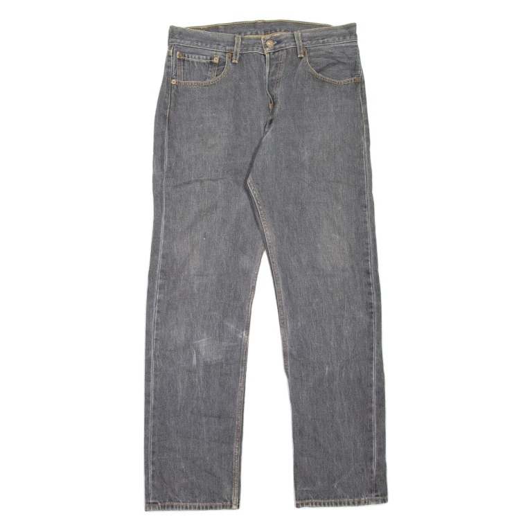 LEVI'S 501XX Jeans Mens Grey Regular Straight W34 L31