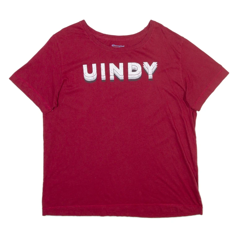 CHAMPION Womens T-Shirt Red 2XL