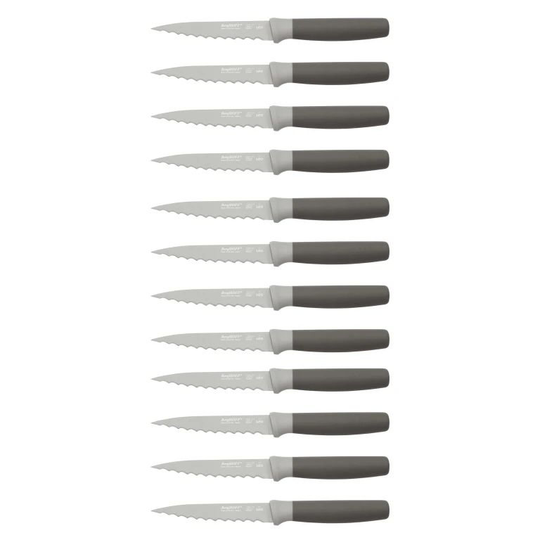 Leo 12pc Stainless Steel Serrated Steak Knives 4.5"