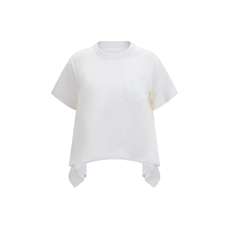 Sacai White Cotton T-Shirt - Women