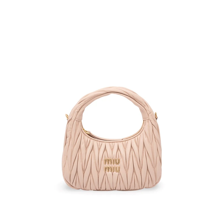 Miu Miu `Wander` Matelassé Leather Hobo Bag