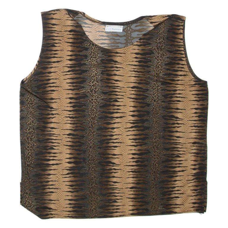 Womens Printed Vest Brown Sleeveless XL