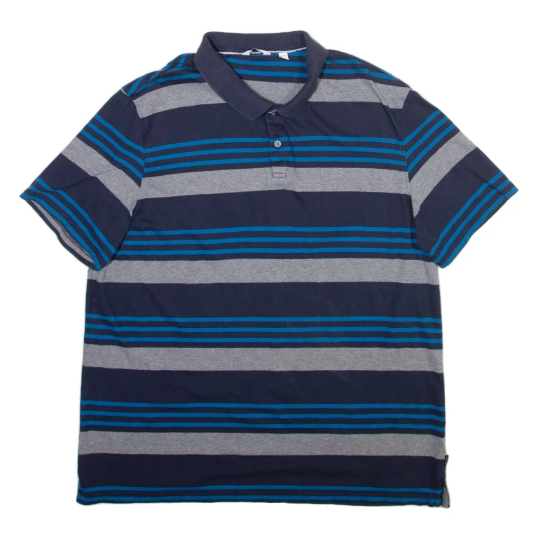 CALVIN KLEIN Mens Polo Shirt Blue Striped XL