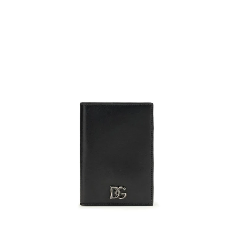 Dolce & Gabbana Black Leather Passport Holder Nero Vitello Portafogli - Men