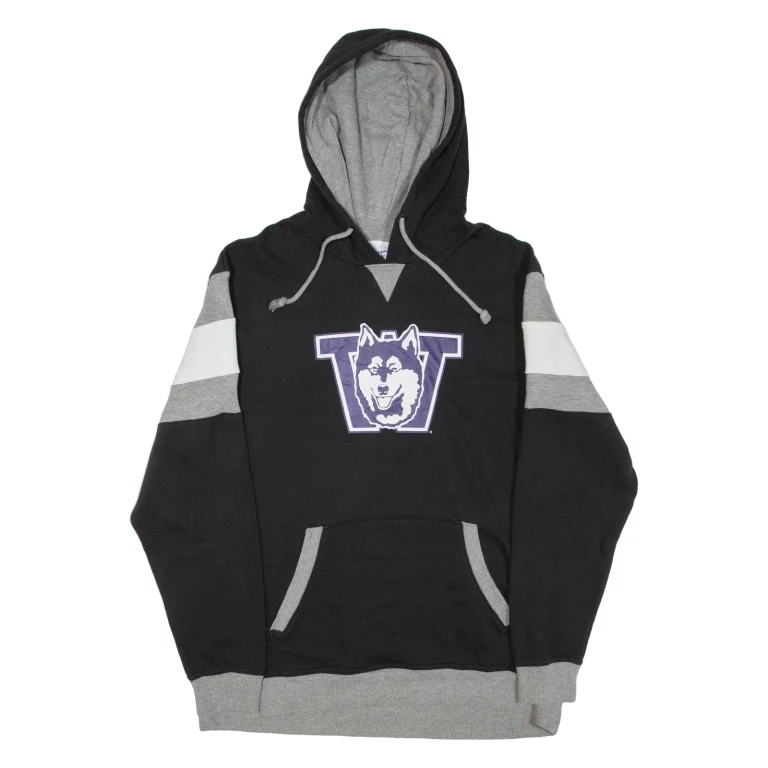 CHAMPION Washington Huskies Mens Black Hoodie USA XL