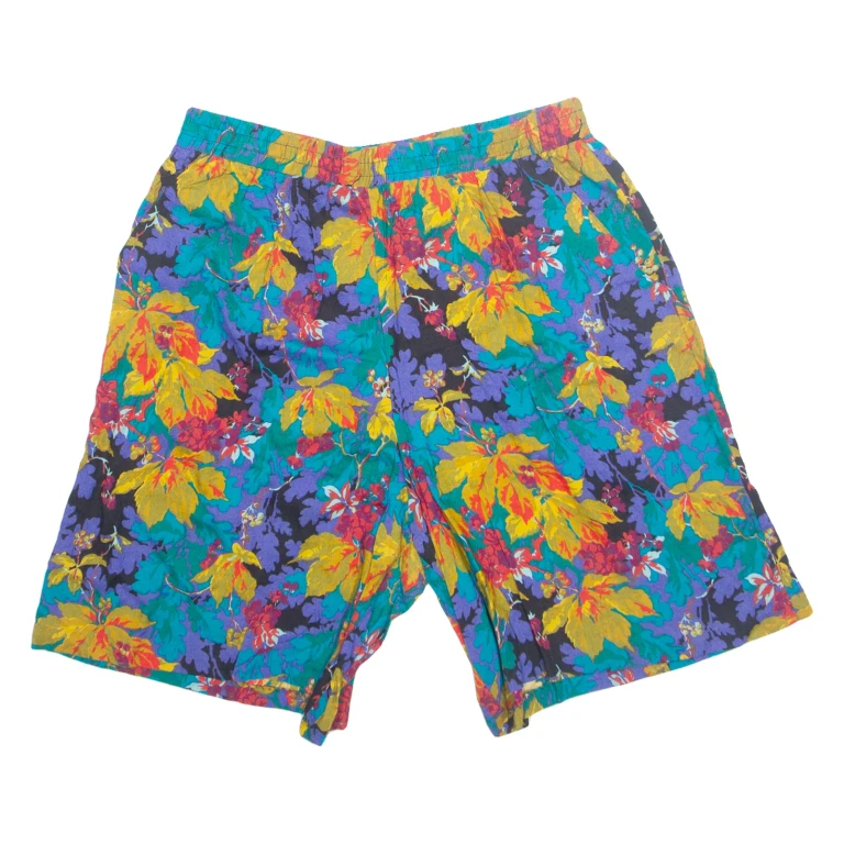 NORTON MCNORTON Womens Chino Shorts Blue 90s Floral M W30