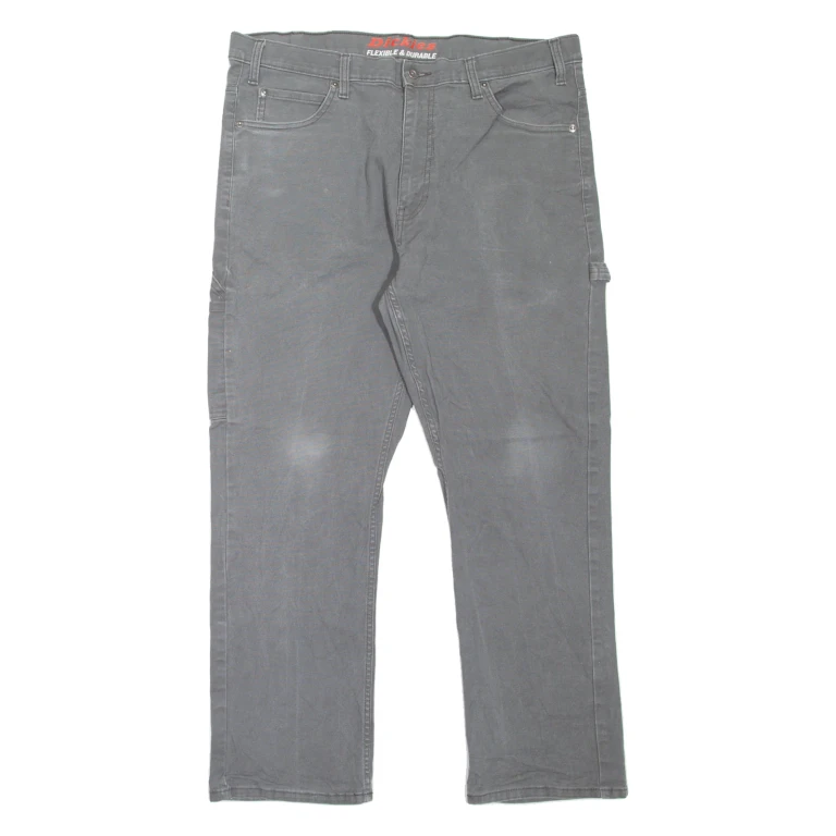 DICKIES Carpenter Workwear Mens Jeans Grey Regular Straight W38 L30