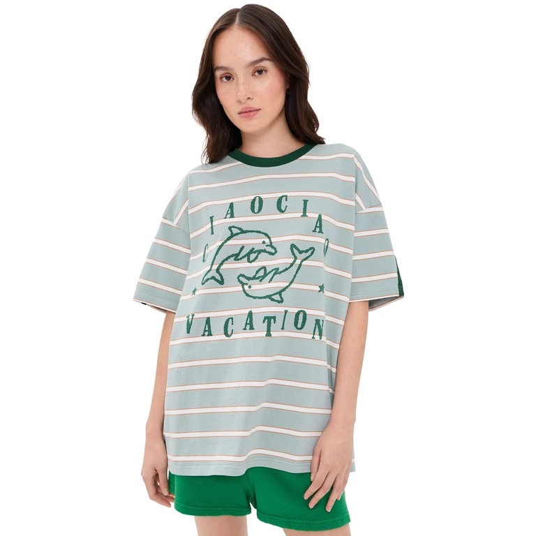 Ciao Ciao Vacation Delfino Core Tee Blue Stripe S