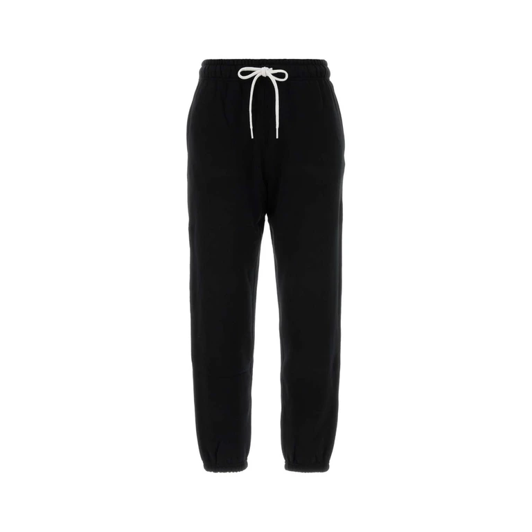 Polo Ralph Lauren Black Cotton Blend Joggers Poloblack Exterior: Polyester Pantaloni - Women