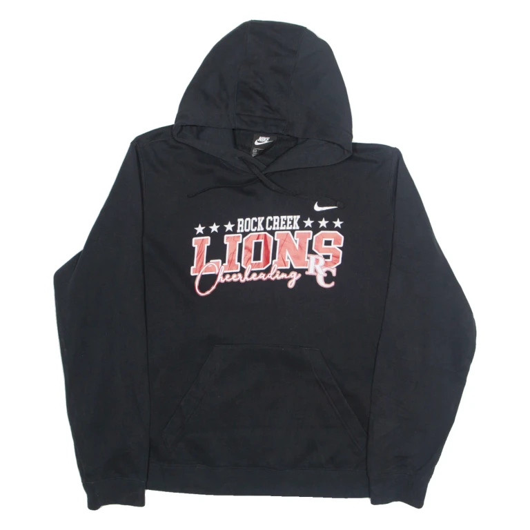 NIKE Rock Creek Lions Cheerleading Womens Black Hoodie USA 2XL