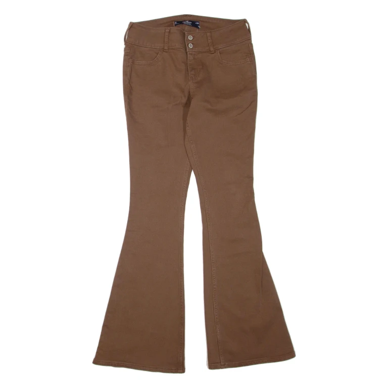 HOLLISTER Womens Trousers Brown Regular Flared W26 L32