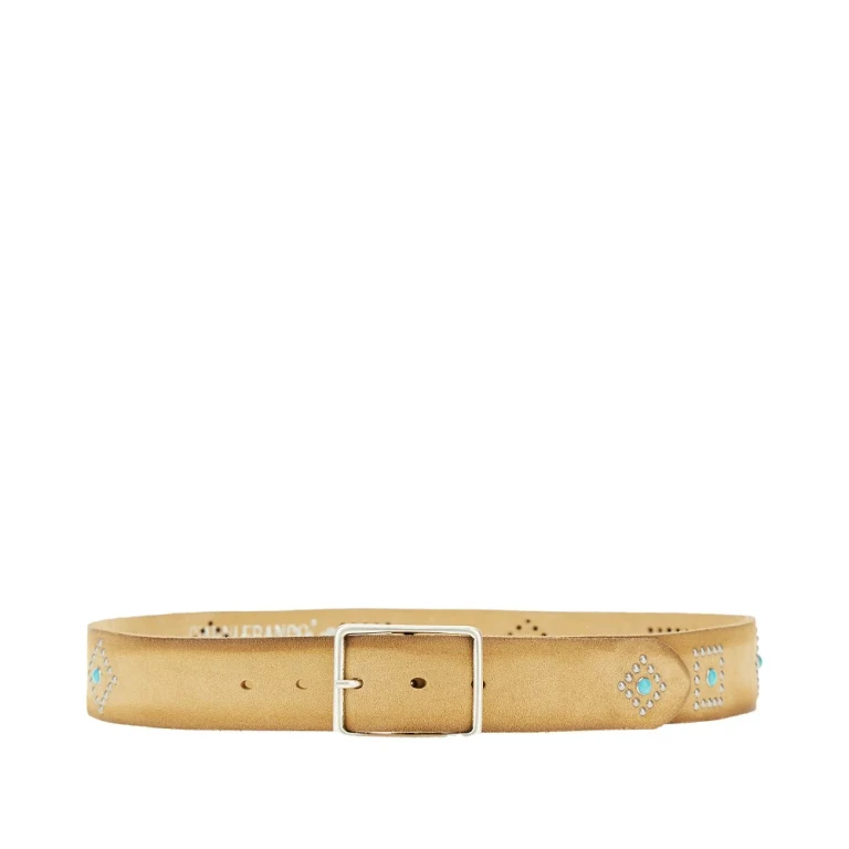 GIANNIFRANCO BELTS Suede leather belt with studs Man 85