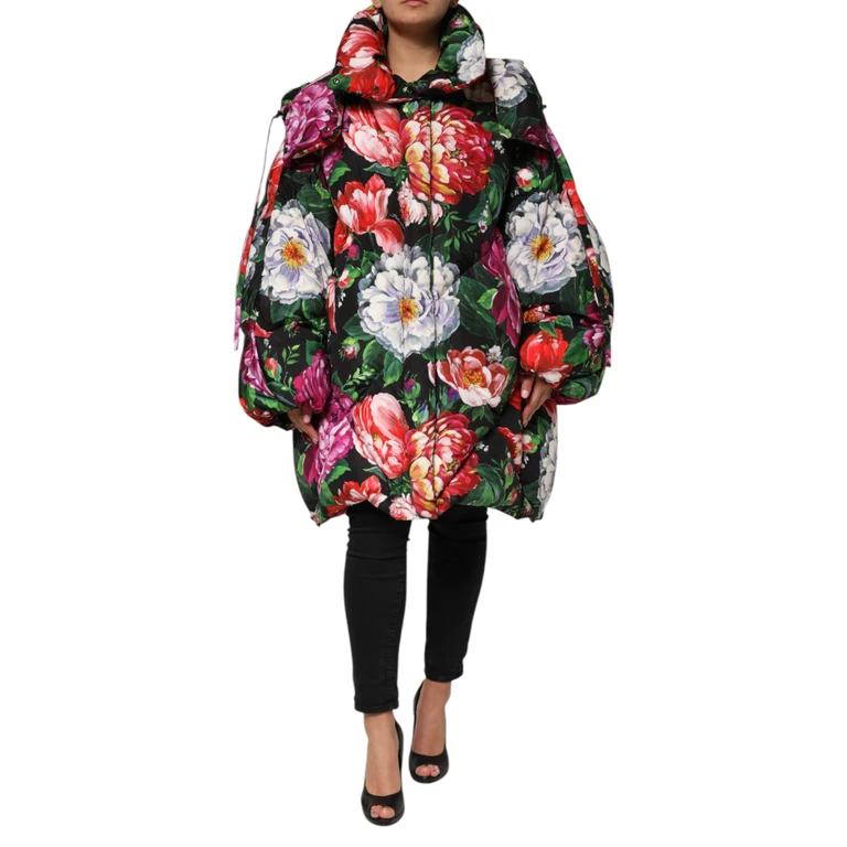 Dolce & Gabbana Multicolor Floral Hooded Puffer Coat Jacket Polyester Clothing - Women