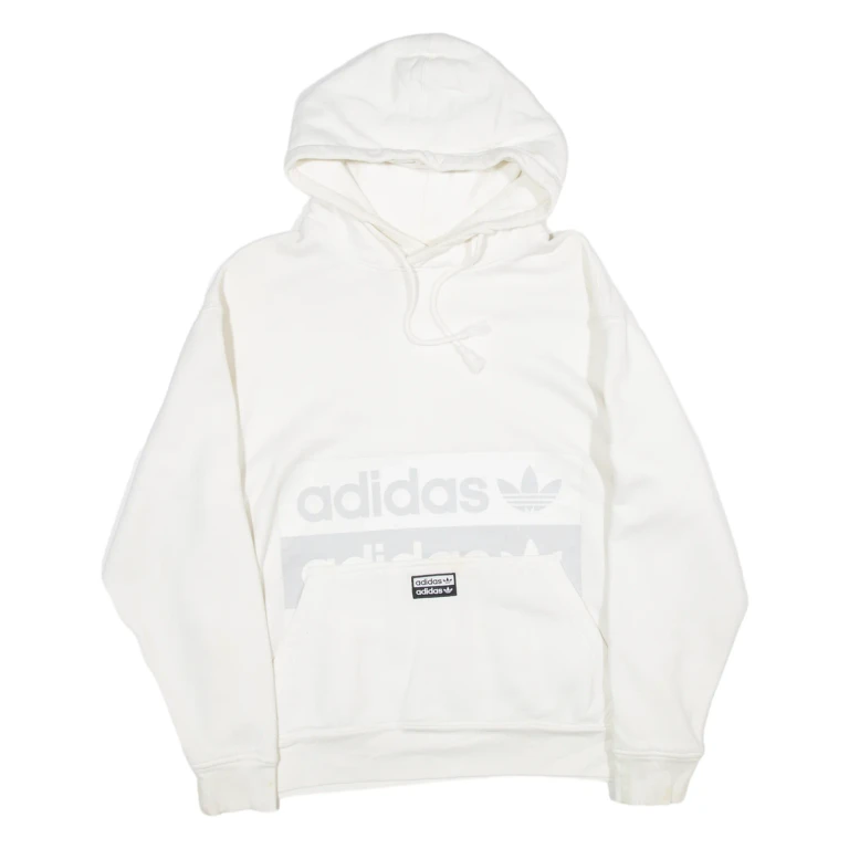 ADIDAS Womens White Hoodie S