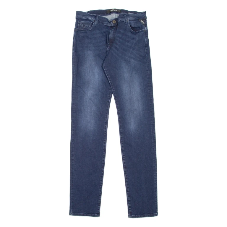 REPLAY Vivy Womens Jeans Blue Slim Skinny Stone Wash W29 L32