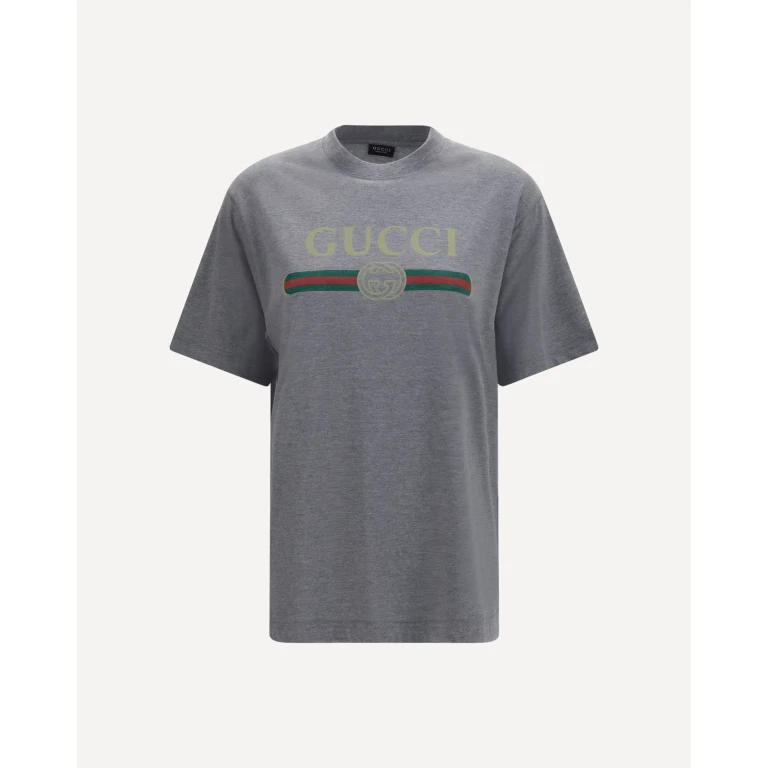 GUCCI Cotton and silk jersey printed T-shirt Female S