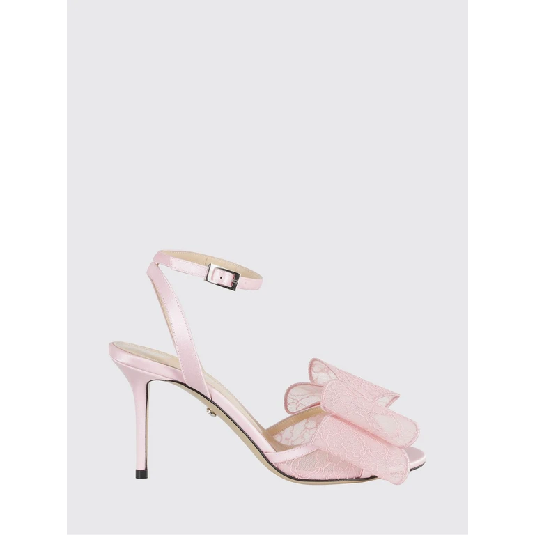 Embroidered Lace and Satin High Stiletto Heel Sandals (S106685PINK)