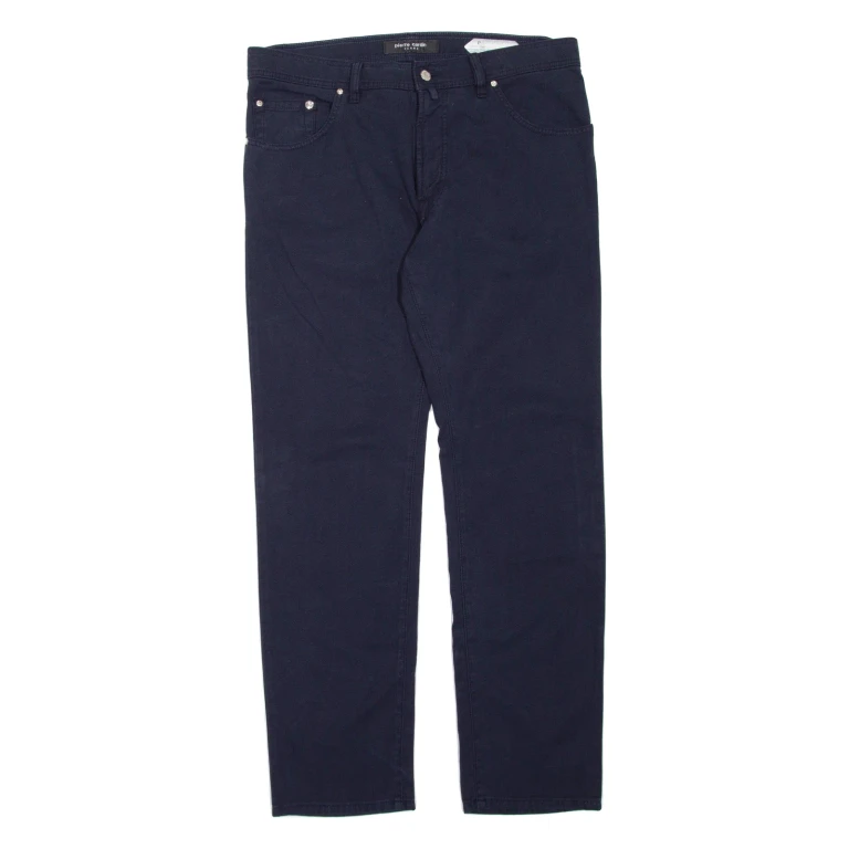 PIERRE CARDIN Womens Trousers Blue Regular Straight W36 L32