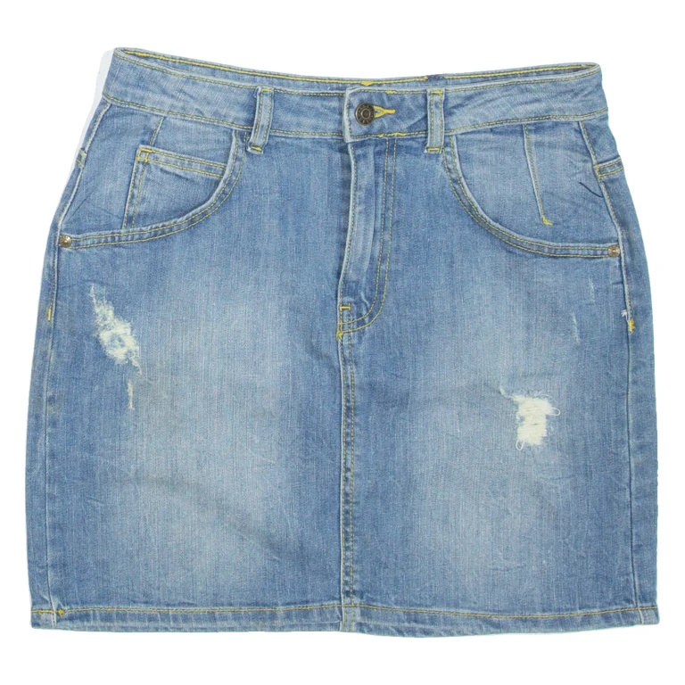 GUESS Womens Mini Skirt Blue Short Denim S