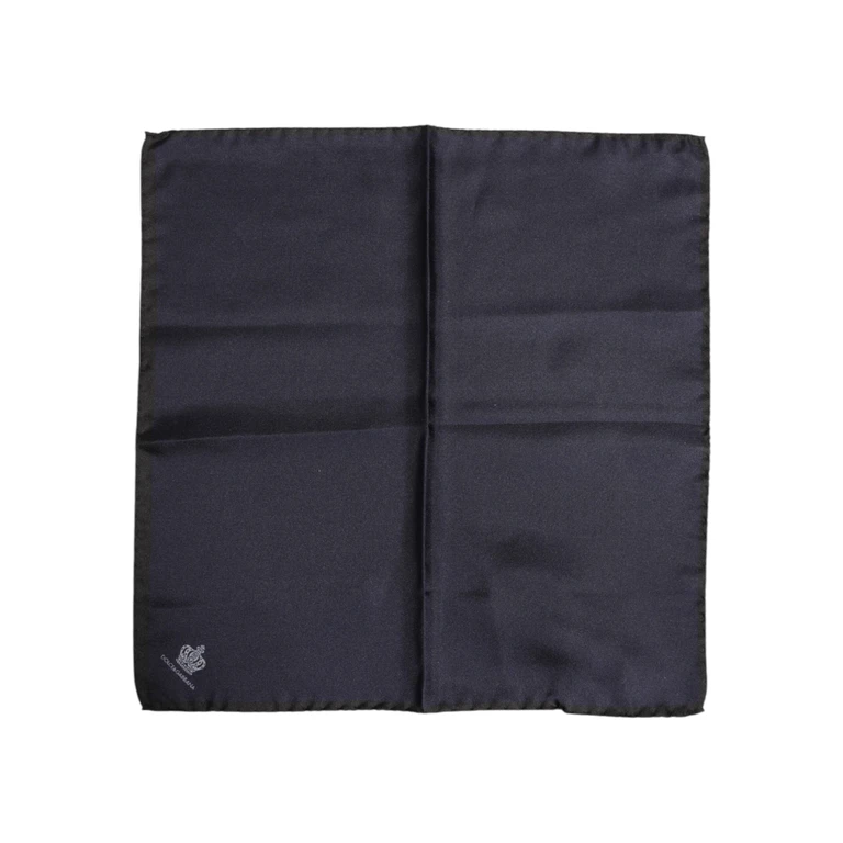 Dolce & Gabbana Blue Dg Crown Silk Square Men Foulard Scarf - Men