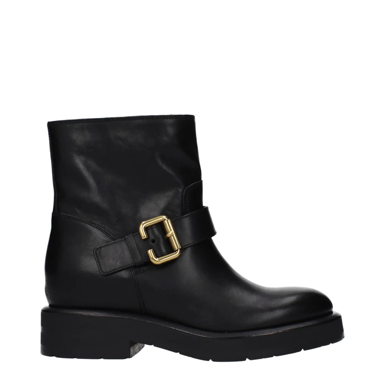 Chloé Black Leather Ankle Boots - Women