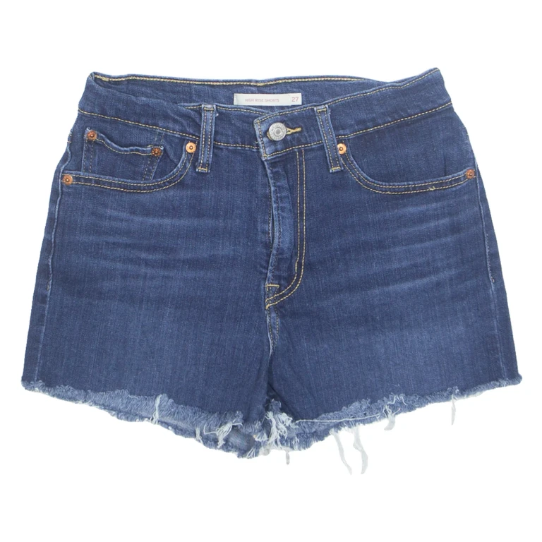 LEVI'S Cut Off High Rise Womens Denim Shorts Blue S W27