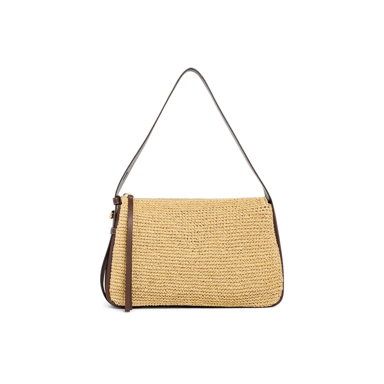 Tory Burch Romy Woven Shoulder Bag Natural One Size
