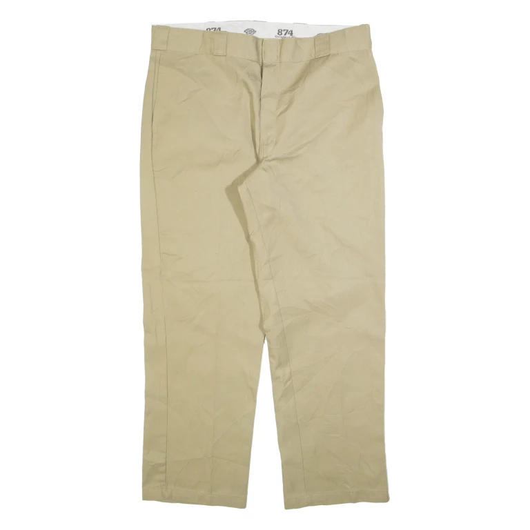 DICKIES 874 Workwear Mens Trousers Beige Regular Straight W38 L30