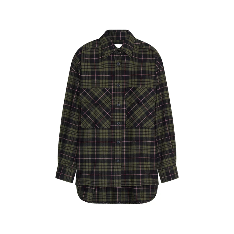 Check-pattern Oversized Shirt