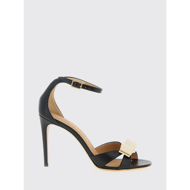Leather Sandal with Vara Bow (791390NERO)