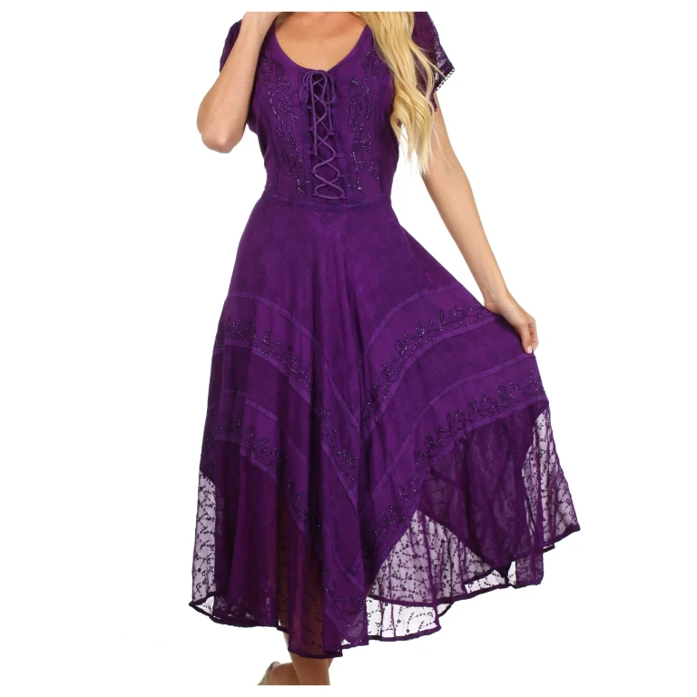 Sakkas Marigold Embroidered Fairy Dress